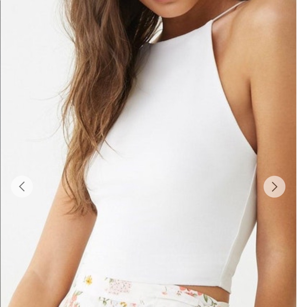 Forever 21 white high neck crop top
